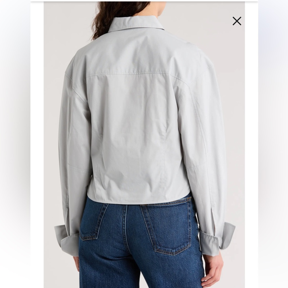 Rag & Bone Becca Poplin Button Down Shirt Gray Size Medium Long Sleeve - Picture 4 of 16